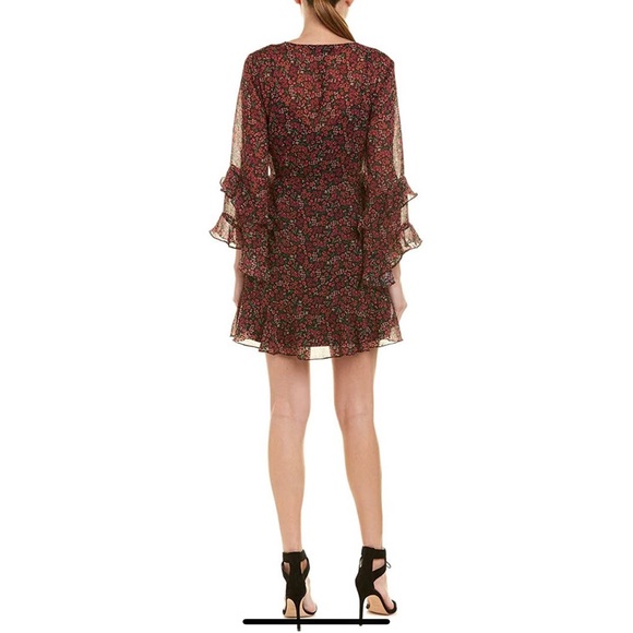 The Fifth Label Elective Long Ruffle Sleeve, Floral Wrap Dress, Size Medium - Picture 2 of 11